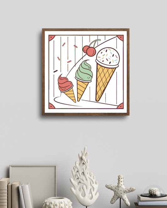 Affiche rétro de glaces, pour encadrement artistique