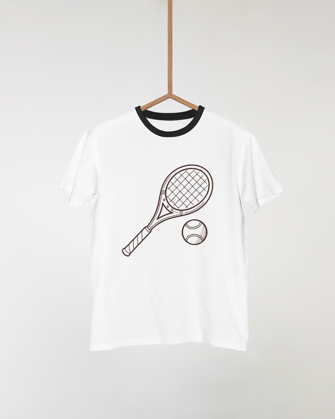 T-shirt tendance avec esquisse sportive de raquette et balle de tennis