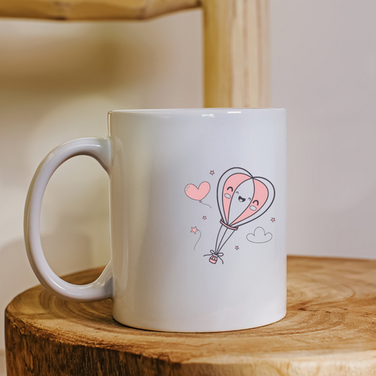 Visuel kawaii de ballon cœur pour mugs et décoration personnelle