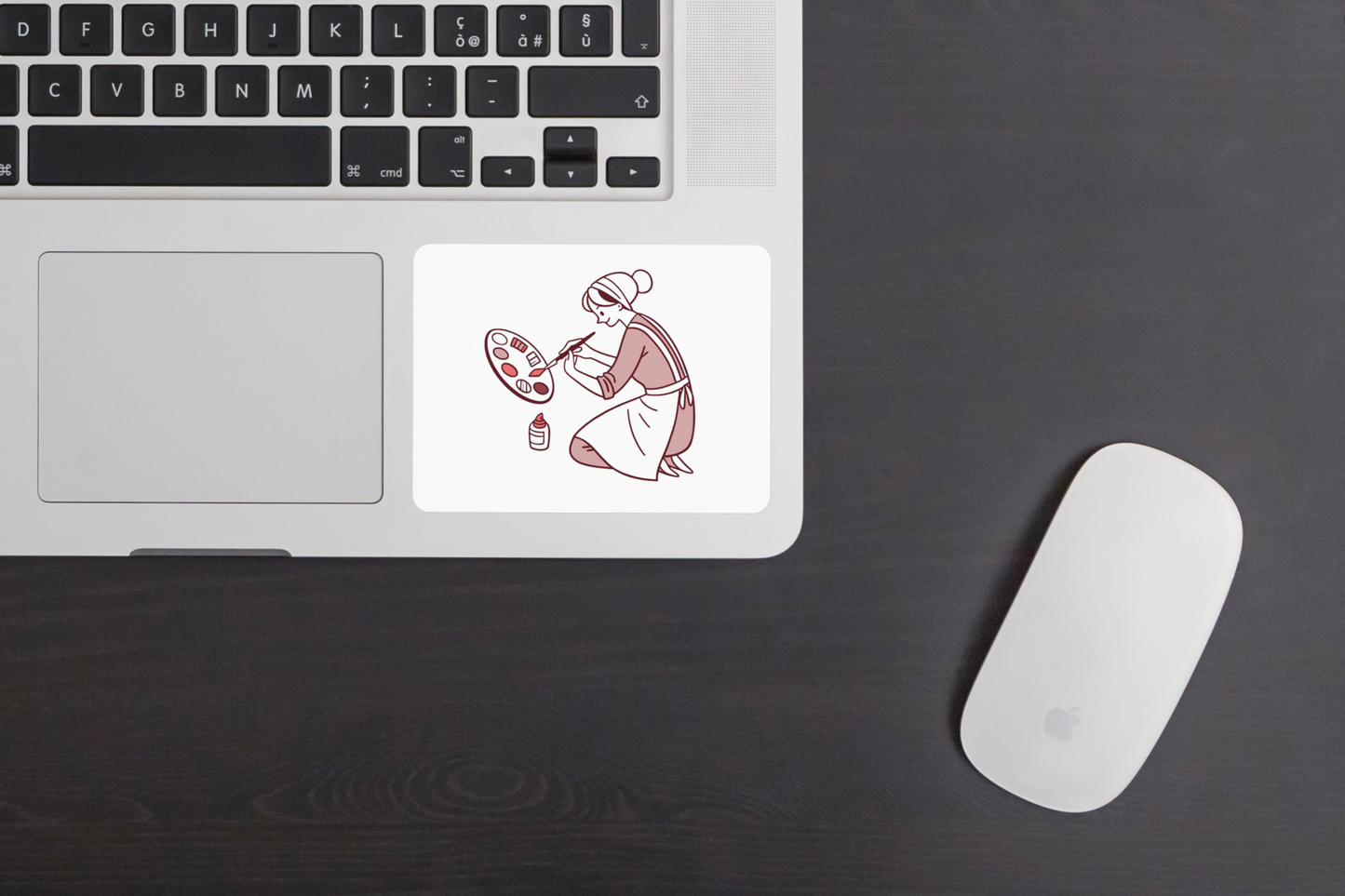 Artiste Peintre Concentrée | SVG Style Élégant | Décor Art