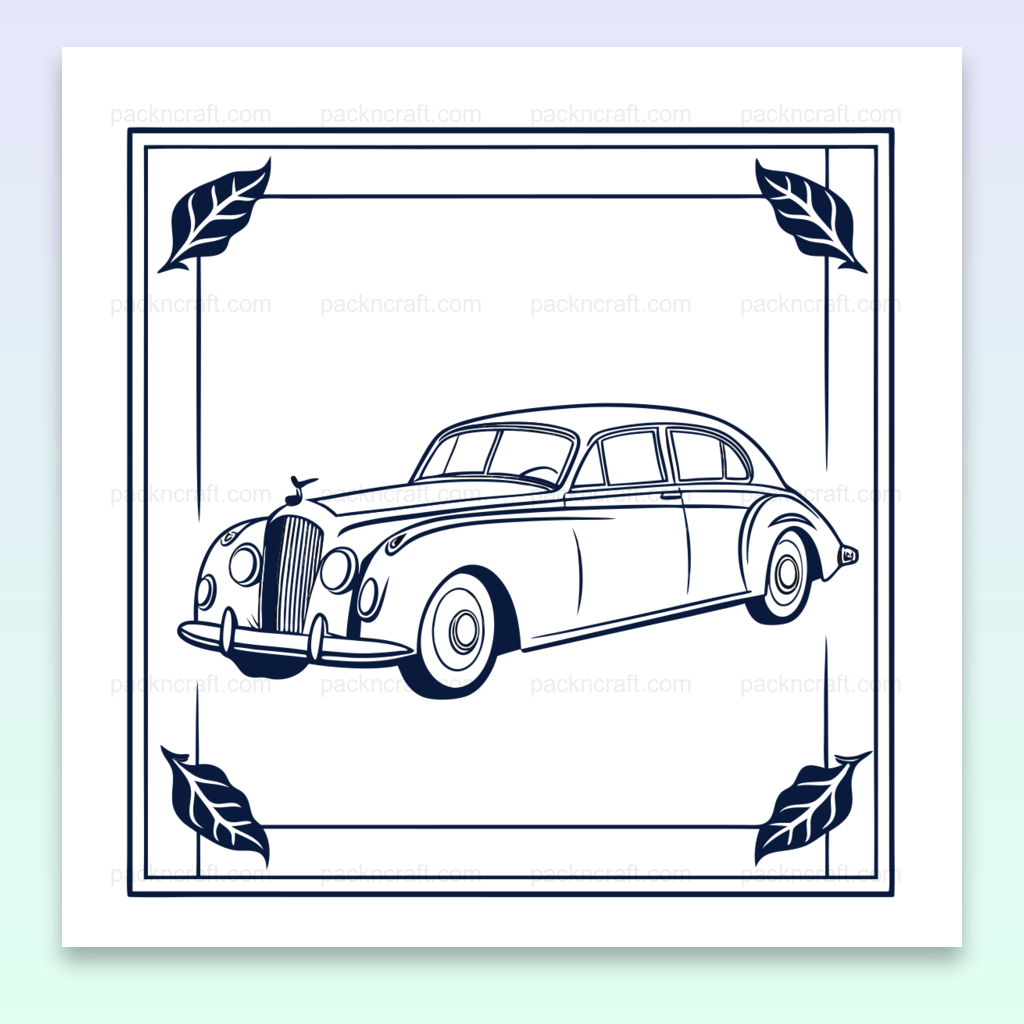 Dessin numérique de Bentley vintage avec cadre élégant, idéal pour déco., Illustration véhicule classique Bentley dans un cadre, parfait pour papeterie., Bentley de collection illustrée sur un mug pour les passionnés d'automobile., Design de Bentley sur un t-shirt, style rétro chic pour vêtements., Autocollant voiture Bentley vintage, parfait pour décoration DIY.