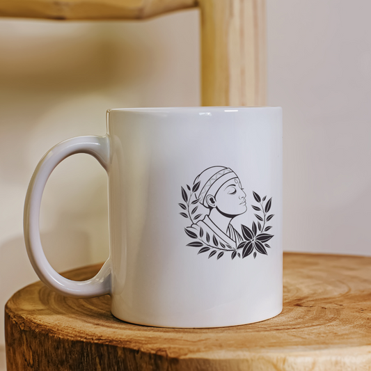 Mug avec design minimaliste évoquant un moine serein pour une ambiance zen