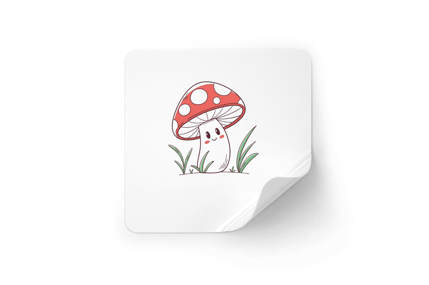 Sticker avec doodle de champignon joyeux style nature sur fond blanc pour décor tendance