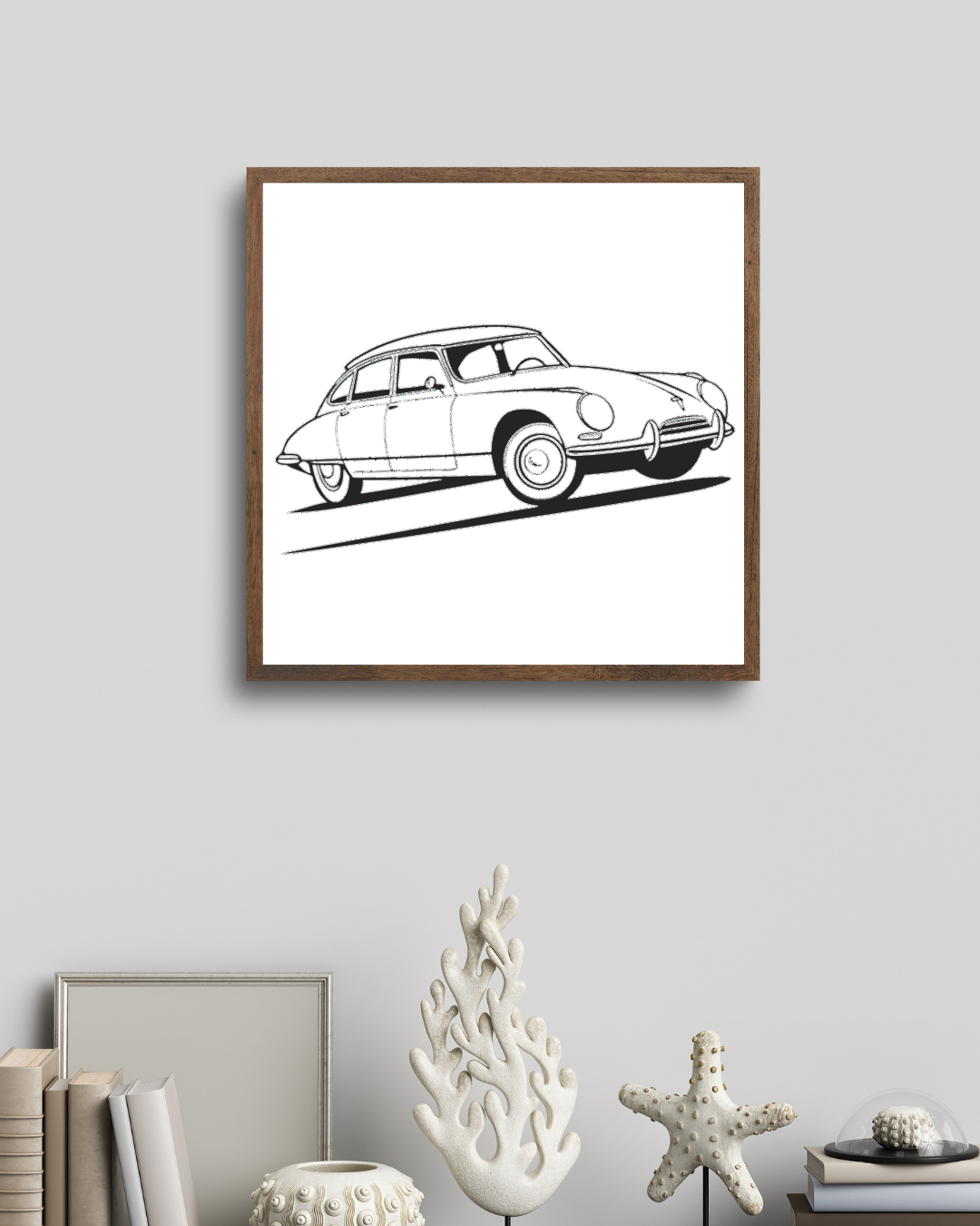 Citroën DS en mouvement | Style Vintage | Illustration Automobile