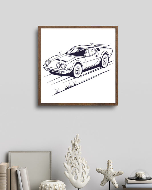 Cadre décoratif avec illustration de la Stratos classique