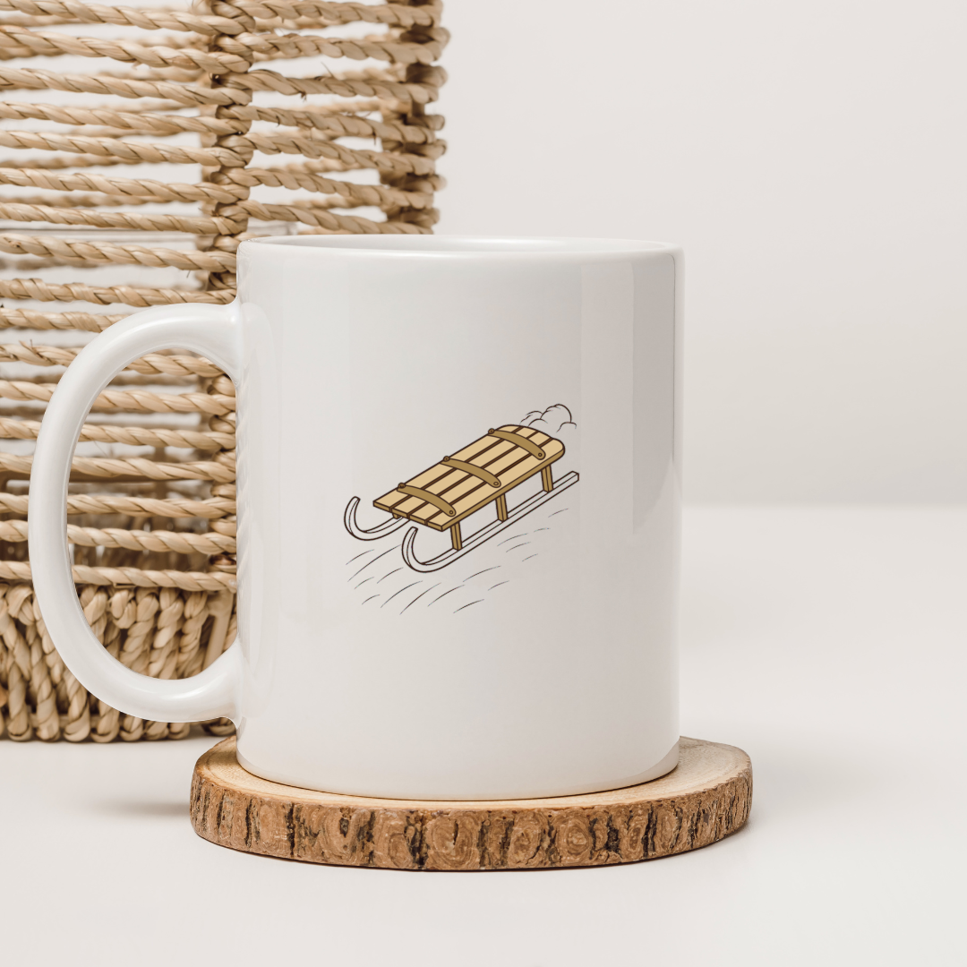 Mug avec luge animée, ambiance hivernale magique