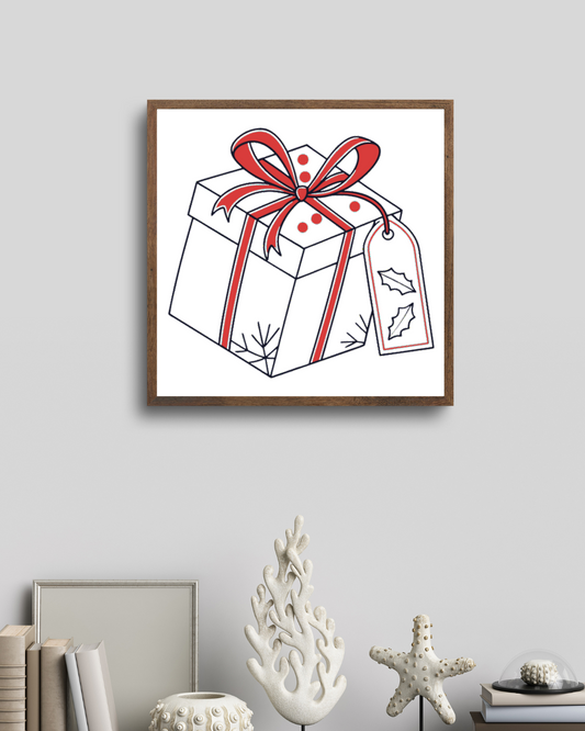 Cadre festif avec icône doodle vibrant sur fond de Noël magique