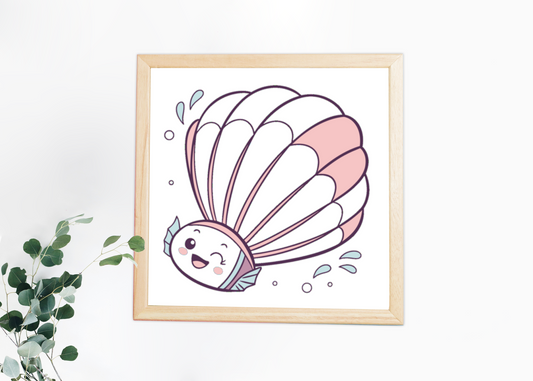 Cadre moderne avec icône pastel représentant un volant rigolo en plein vol