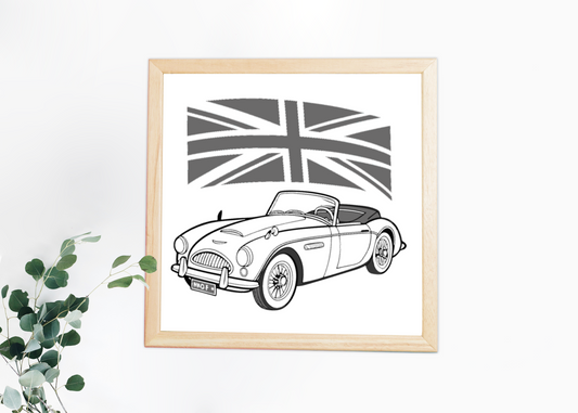 Voiture Vintage en Action | Style Retro SVG | Thème Britannique