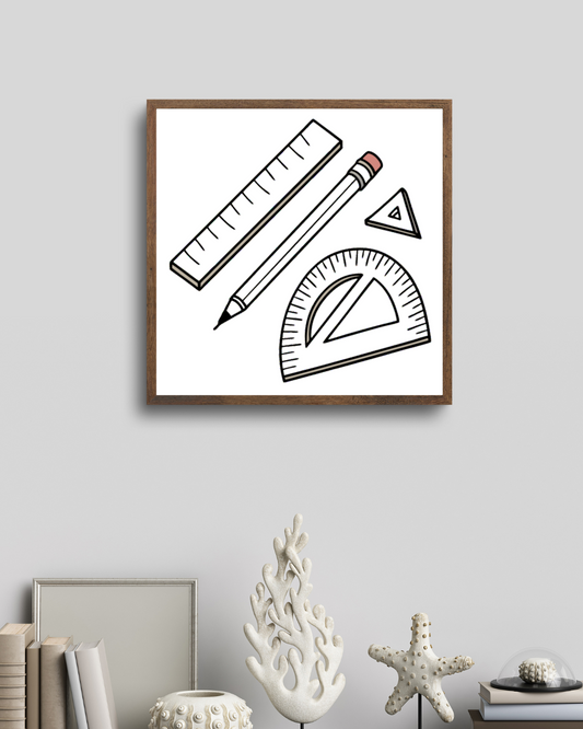 Cadre minimaliste avec dessin stylisé, parfait pour la décoration intérieure moderne