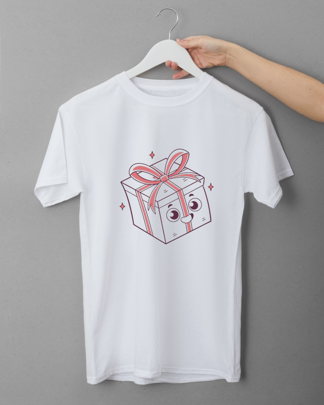 T-shirt illustré boîte cadeau kawaii