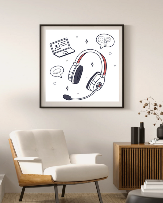 Casque de Support | Style Retro | Thème Bureau