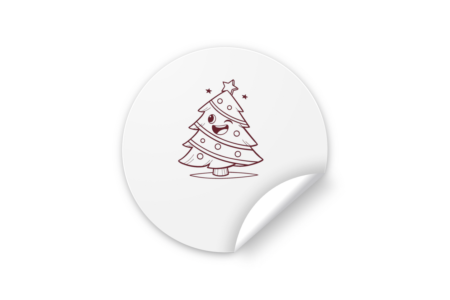 Sticker festif avec sapin joyeux clinique d'œil dans un style minimaliste