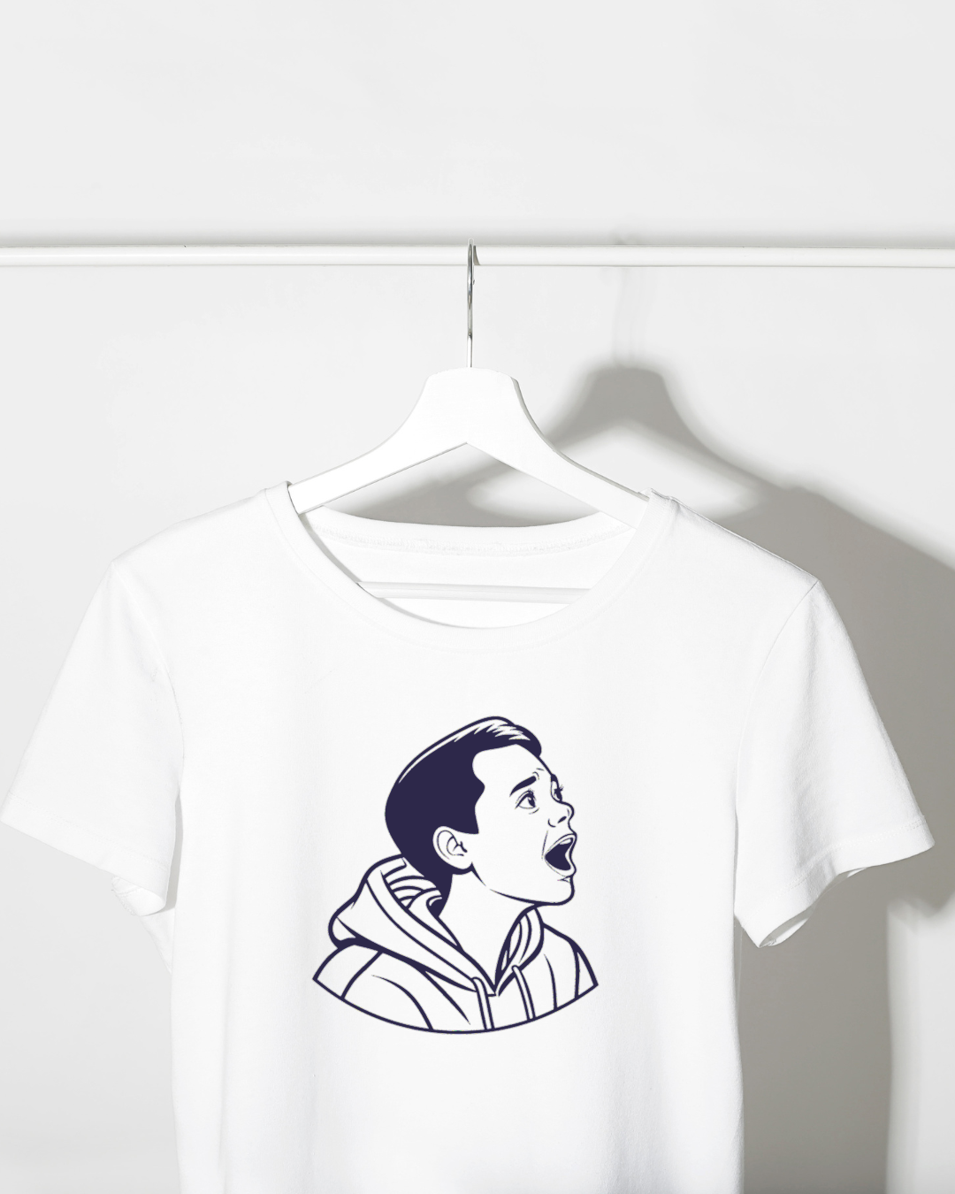 T-shirt enfant avec motif garçon émerveillé en style dessiné éducatif