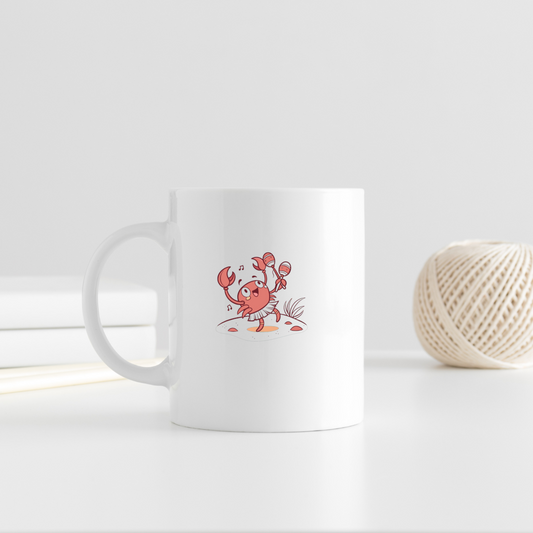 Mug avec crabe joyeux dansant style marin fantaisie