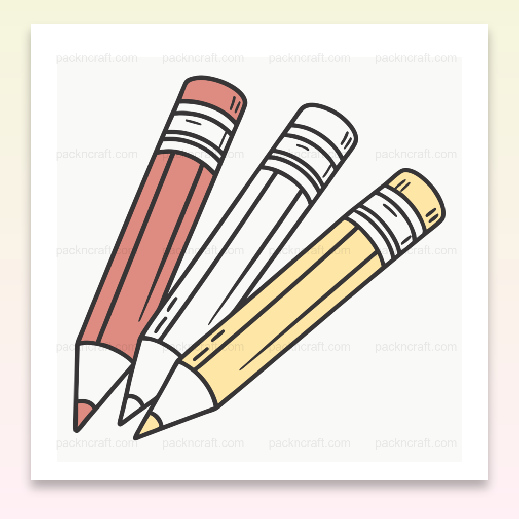 Illustration vectorielle de crayons multicolores pour papeterie créative