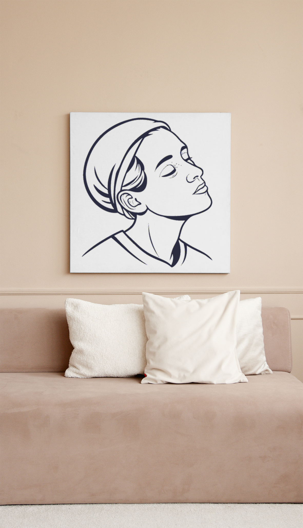 Cadre épuré avec icône numérique paisible dans un style contemplatif artsy