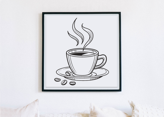 Cadre minimaliste avec une tasse de café stylisée pour un matin réconfortant