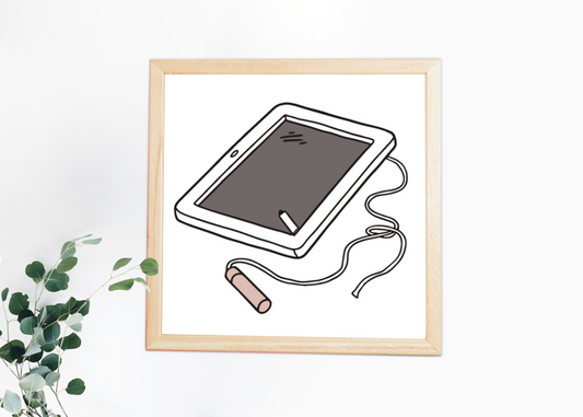 Cadre avec dessin style doodle pour école, parfait pour décorer une chambre étudiante