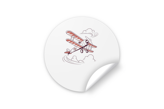 Sticker avion rétro au design vintage pour personnalisation créative