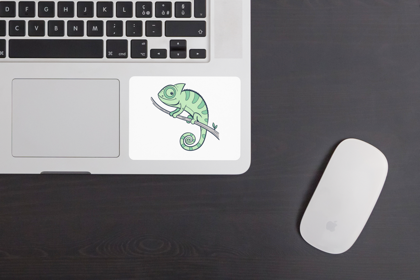 Sticker caméléon pastel avec décor de jungle exotique stickers originaux et colorés