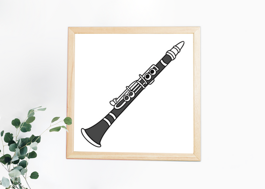 Cadre élégant avec motif de clarinette pour les passionnés de musique