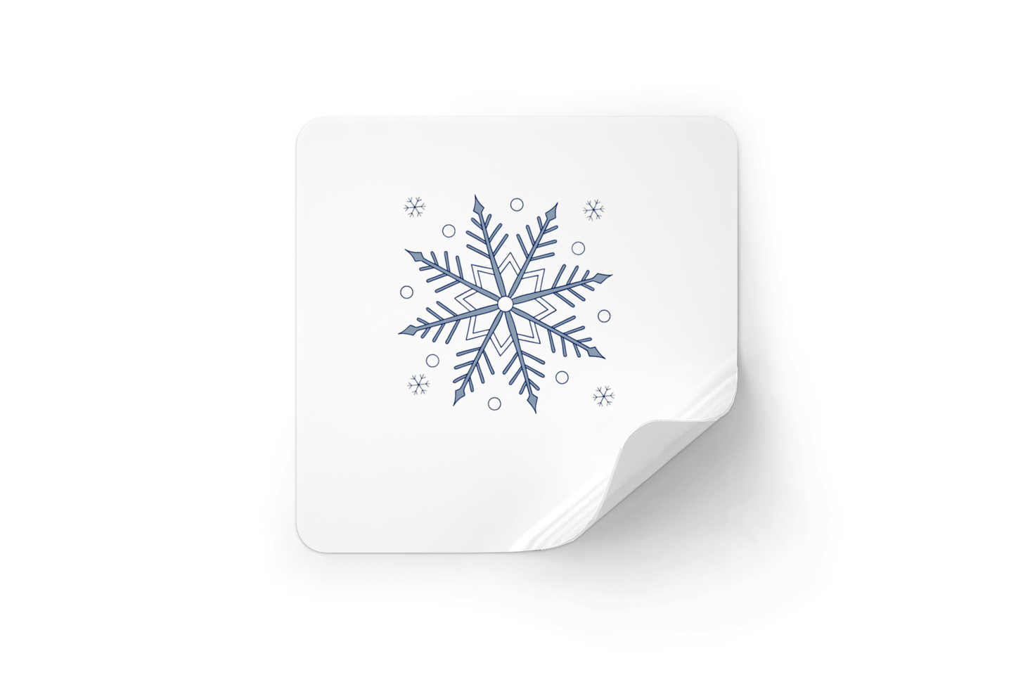 Sticker hiver avec flocon de neige stylisé sur fond blanc