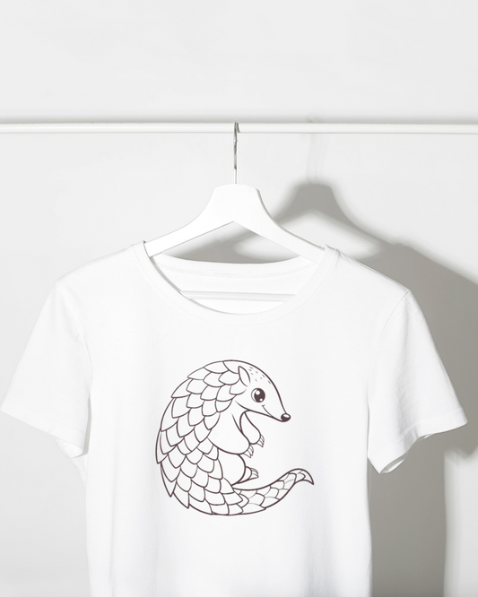 T-shirt unique avec un pangolin au design épuré et intrigant