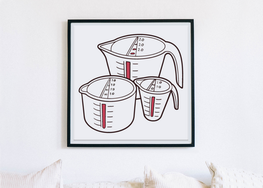 Cadre décoratif sur fond culinaire avec éléments de mesures de cuisine minimalist