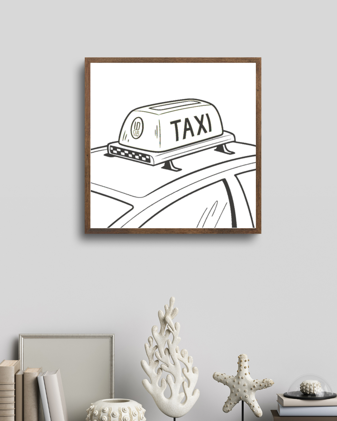 Enseigne Taxi Vintage | Style Rétro SVG | Signalétique Urbaine