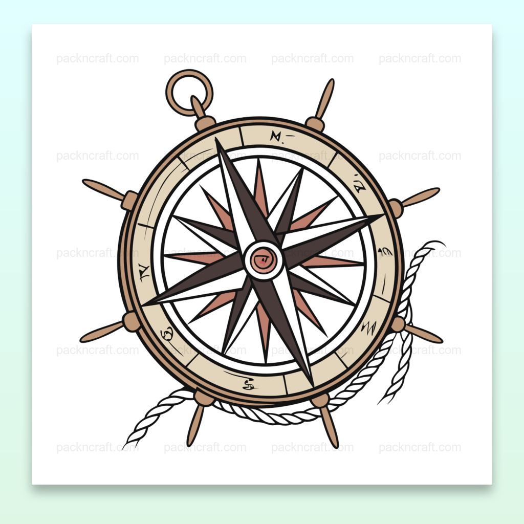 Illustration classique de rose des vents pour projets DIY et déco nautique