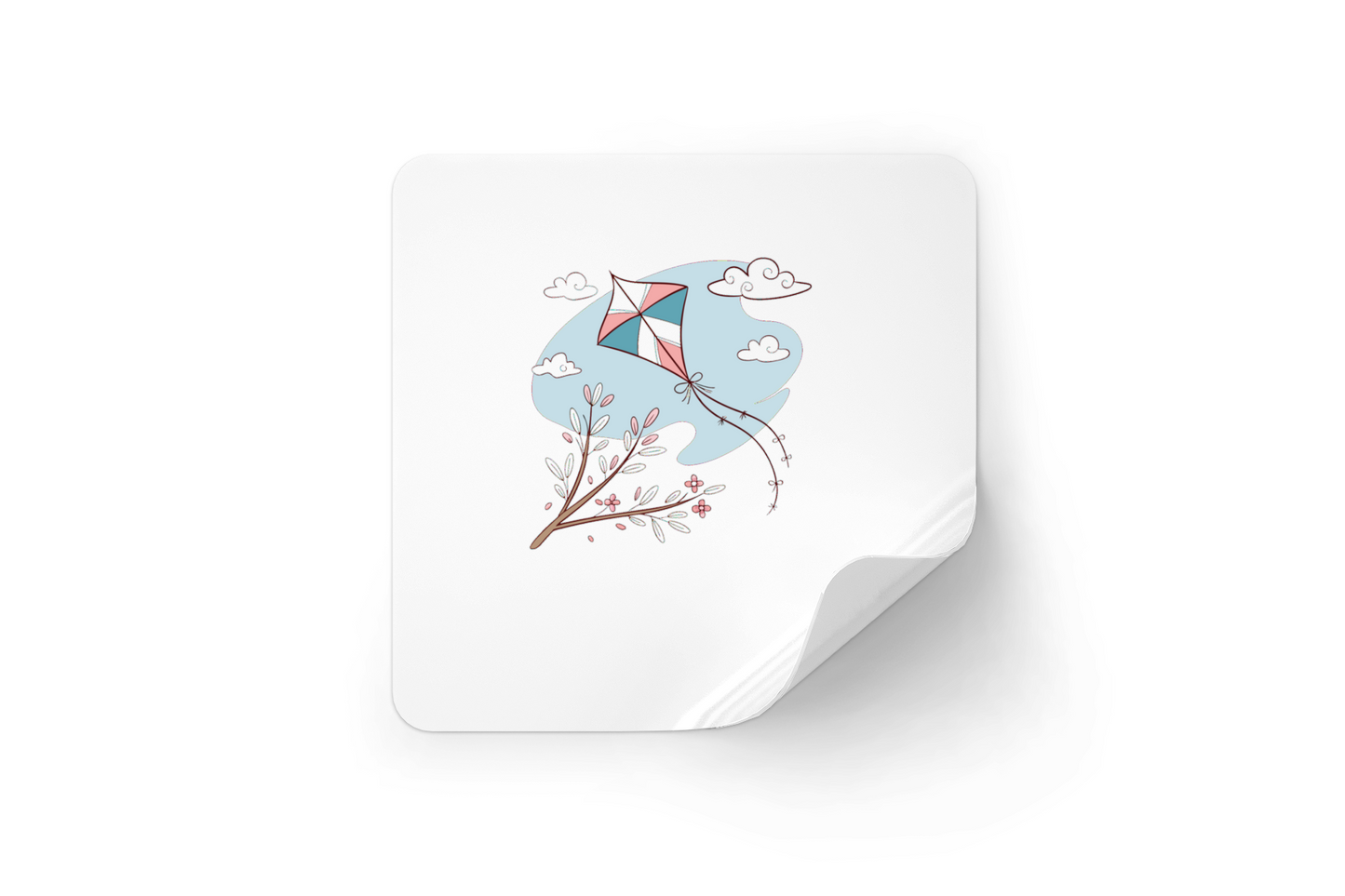 Sticker décoratif avec un cerf-volant flottant ajoutant une touche nature sereine