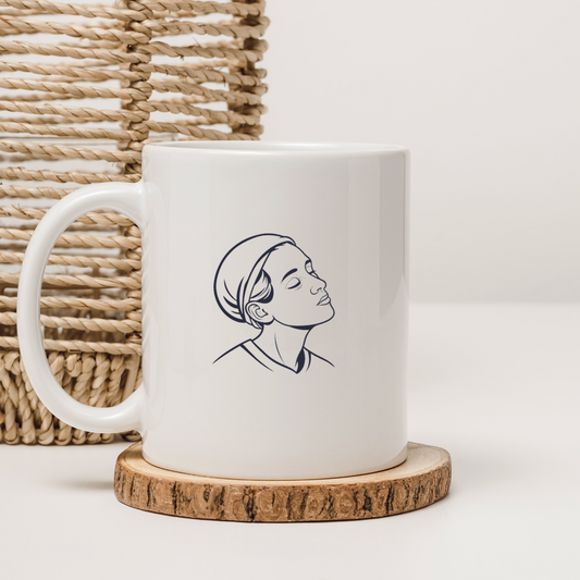 Mug avec design épuré en art contemplatif aux lignes paisibles et apaisantes