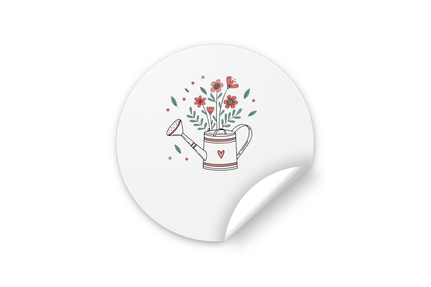 Sticker orné d'un arrosoir fleuri style doux idéal pour célébrer le printemps