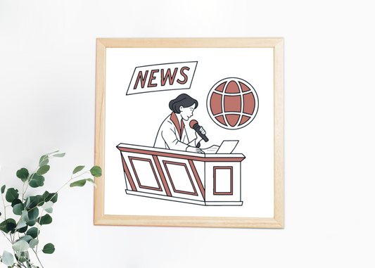 Journaliste à la une | Style Rétro SVG | Actualités Vintage