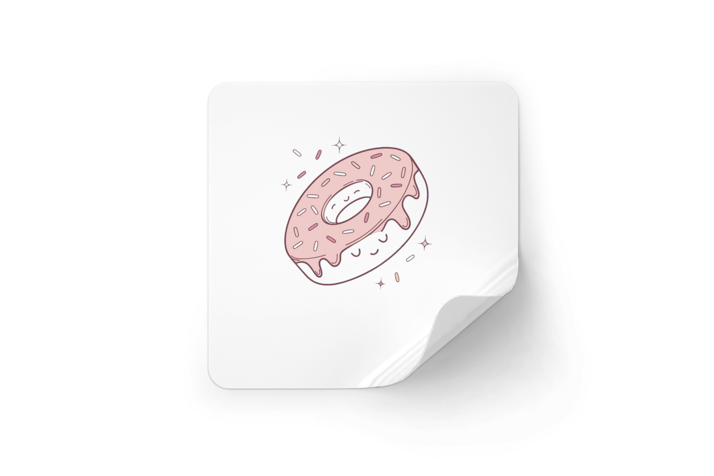 Sticker kawaii doughnut pour personnalisation joyeuse.