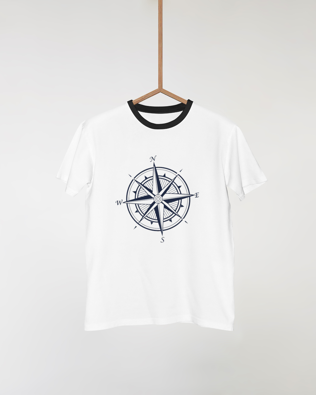 T-shirt avec motif élégant de rose des vents pour passionnés de voyage