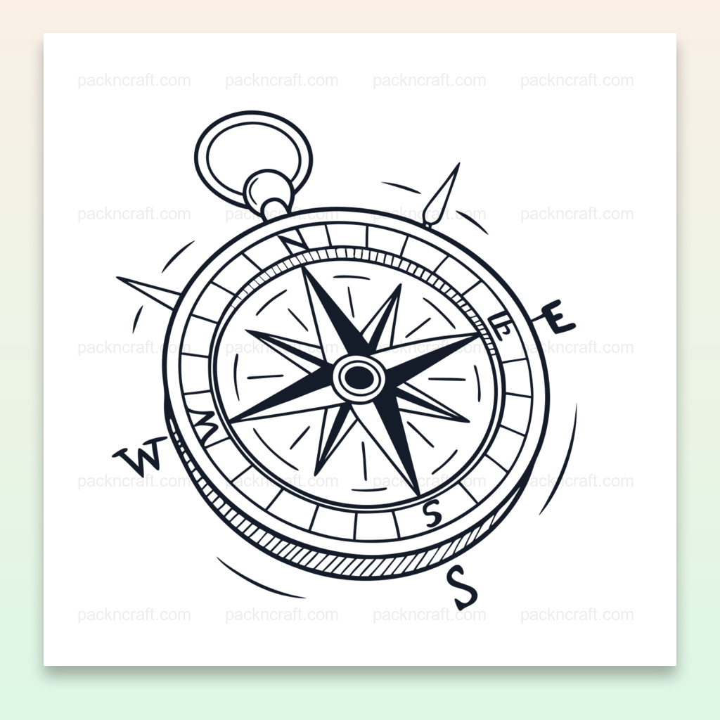 Illustration de boussole vintage en SVG pour décorations et projets DIY.