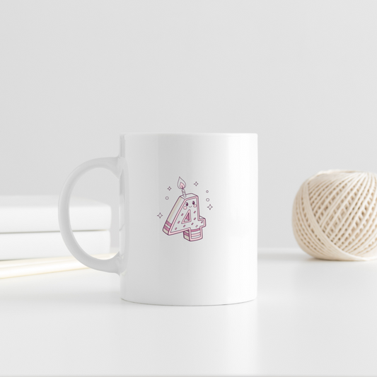 Mug avec illustration kawaii de bougie pour occasions festives