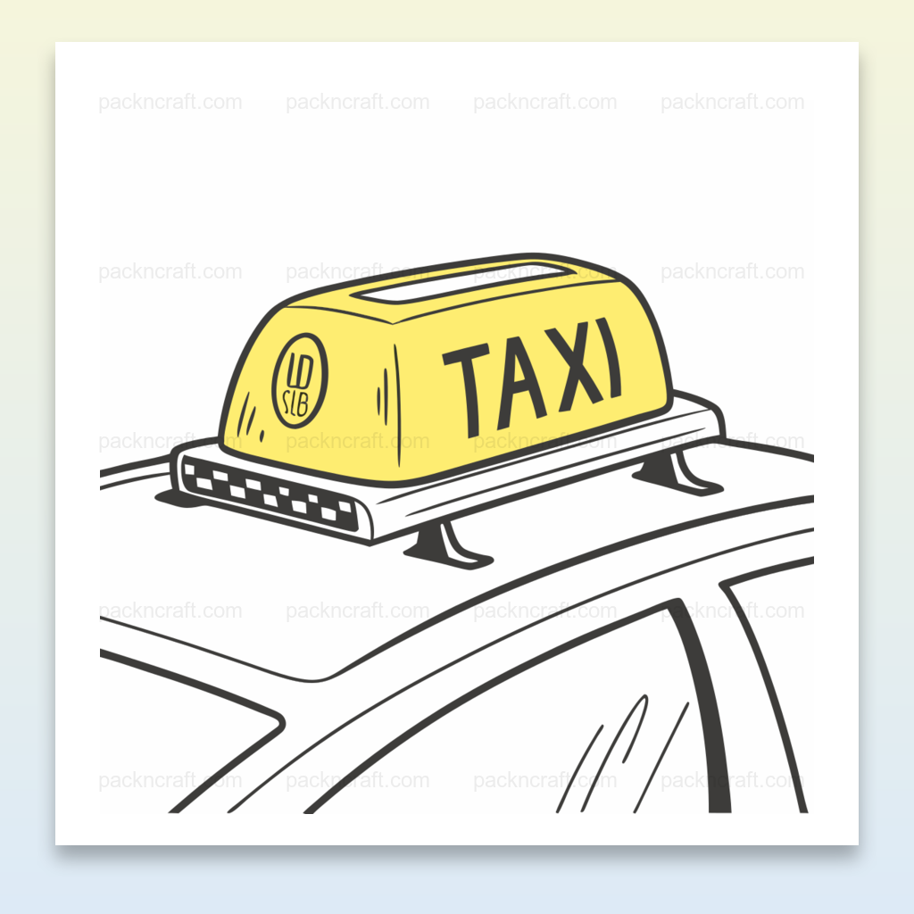 Enseigne Taxi Vintage | Style Rétro SVG | Signalétique Urbaine