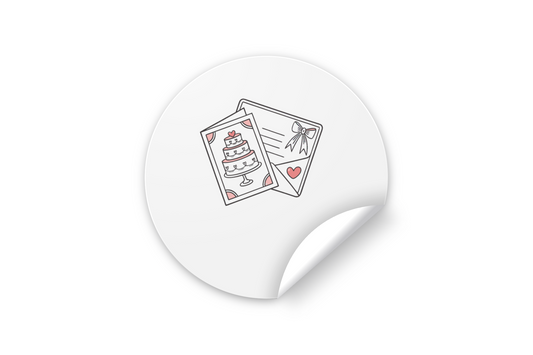 Sticker digital d'une invitation de mariage avec design relié au thème