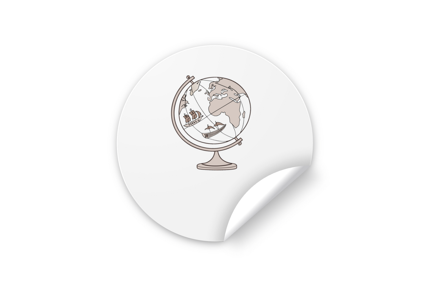 Sticker Globe Explorateur au dessin vectoriel, idéal pour les passionnés de voyage