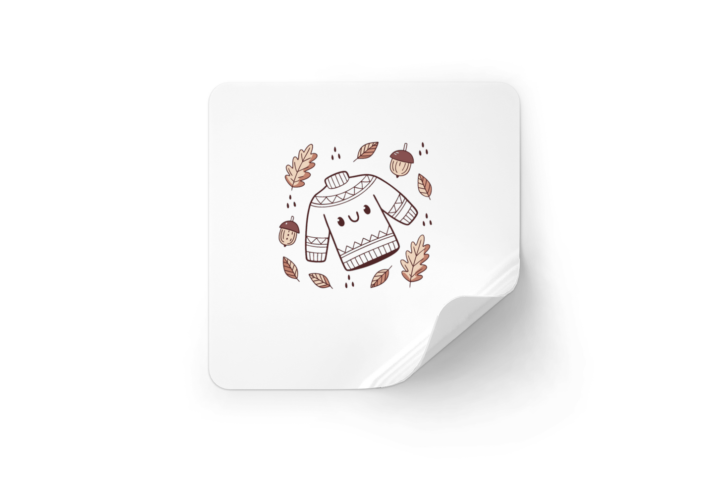 Sticker avec design automnal minimaliste sur fond cosy chaleureux