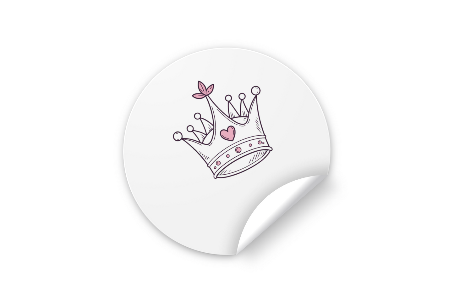 Sticker kawaii de couronne, parfait pour personnalisation et créations.