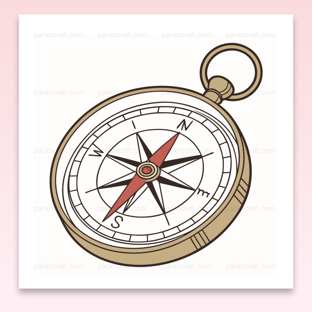 Illustration d'une boussole vintage en SVG, parfaite pour exploration et décoration.