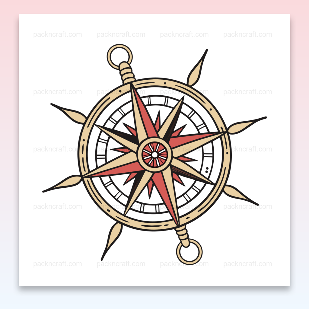 Illustration de boussole maritime vintage pour projets créatifs et éducatifs