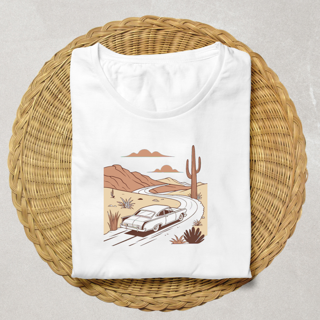 Design de t-shirt avec une illustration rétro de voiture, idéal pour les amateurs de vintage
