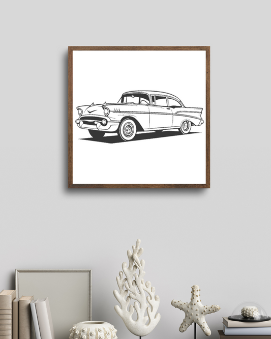 Chevrolet Bel Air 1957 Iconique | Art Vecteur Rétro | Collection Vintage