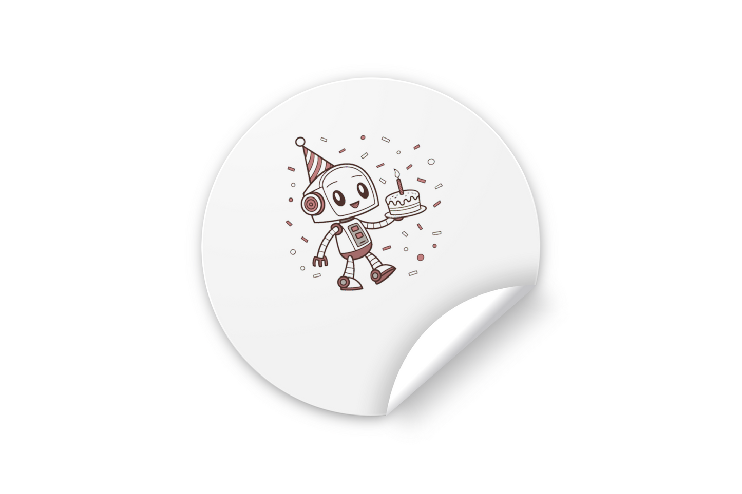 Sticker robot kawaii pour personnaliser vos objets de papeterie.