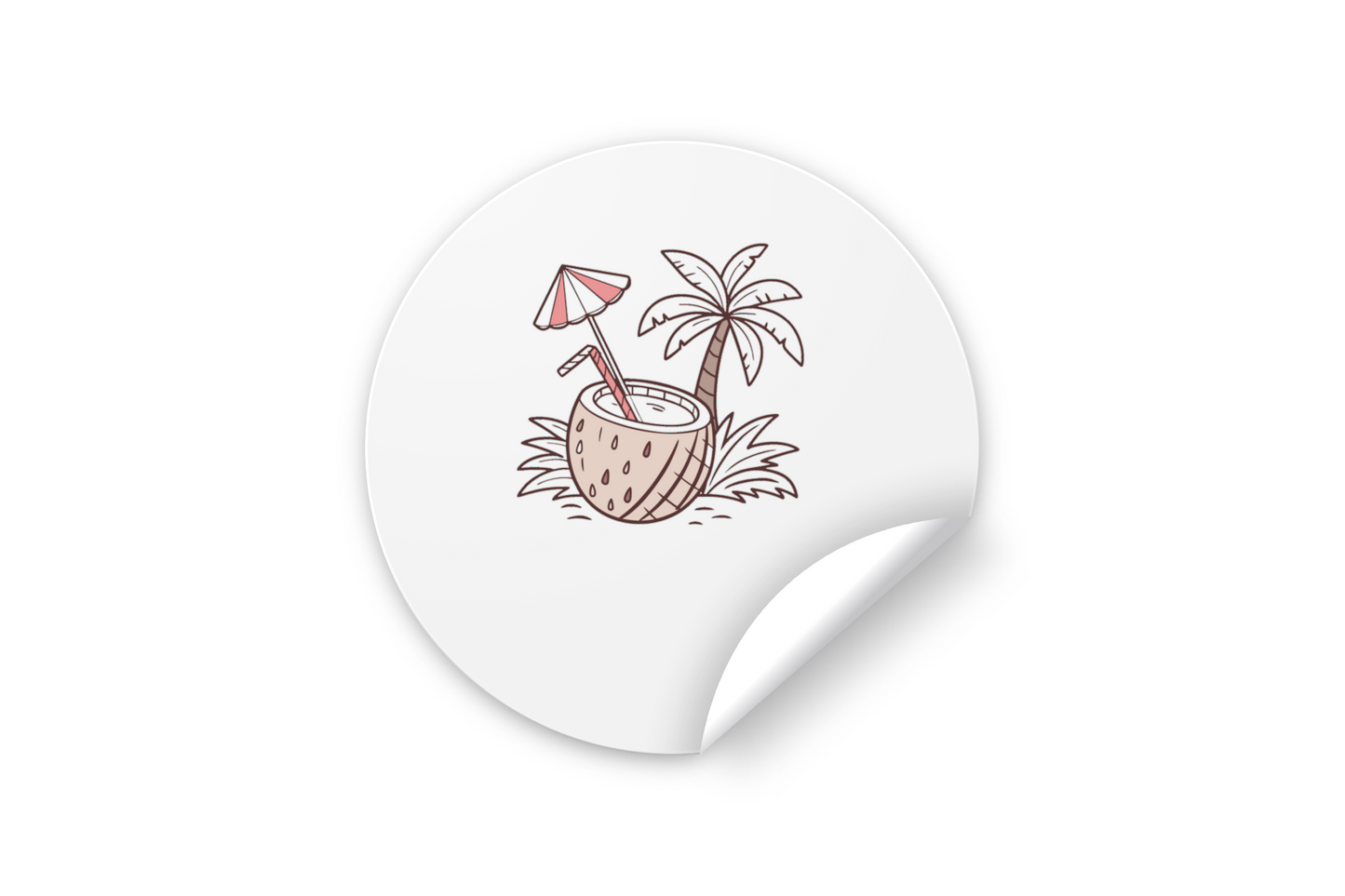 Sticker décoratif au design minimaliste coco tropical relax parfait pour une évasion estivale